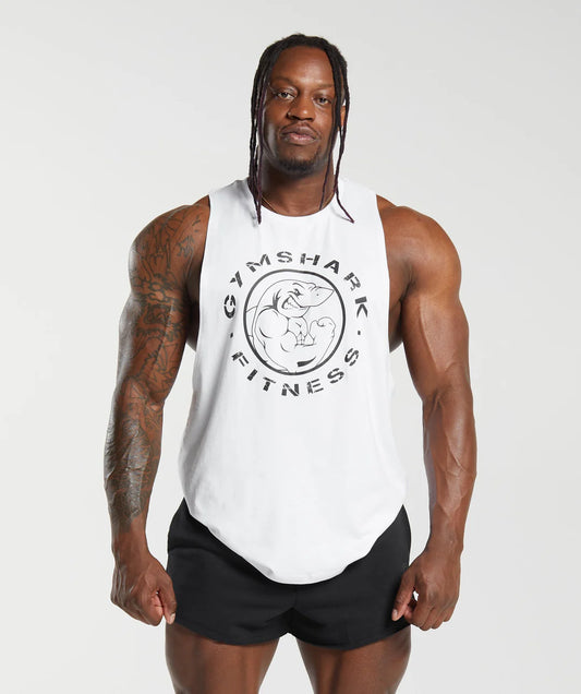 Gymshark Legacy Drop Arm Tank - White